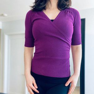 le chateau Faux Wrap Sweater Purple